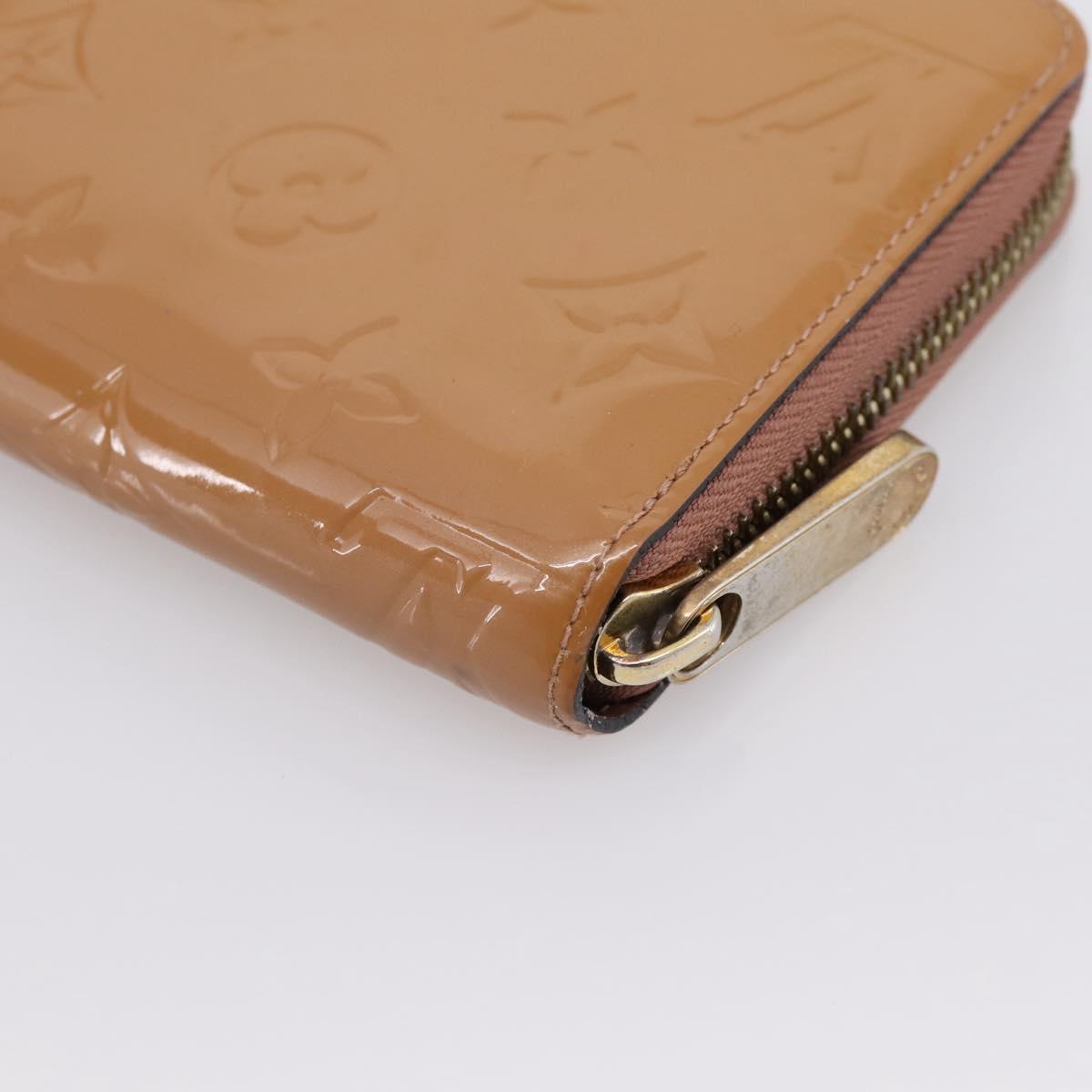 LOUIS VUITTON Vernis Zippy Wallet Long Wallet Rose Velur M91599 LV Auth 203331