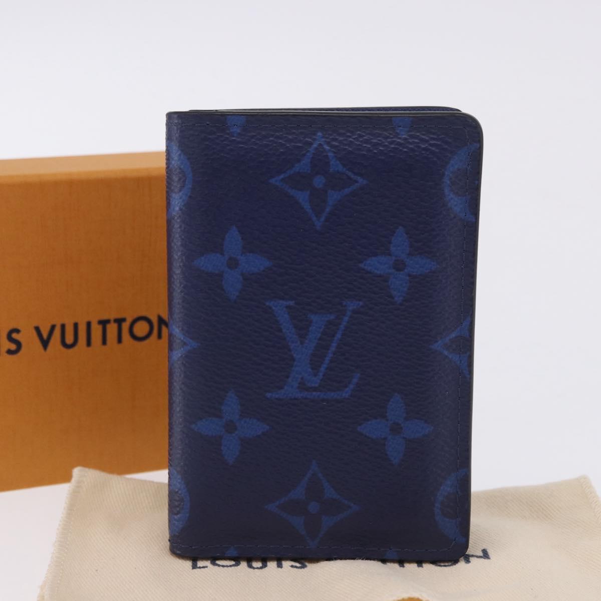 LOUIS VUITTON Tiger Lama Monogram Organizer Dupoch Blue M30301 LV Auth 203335V