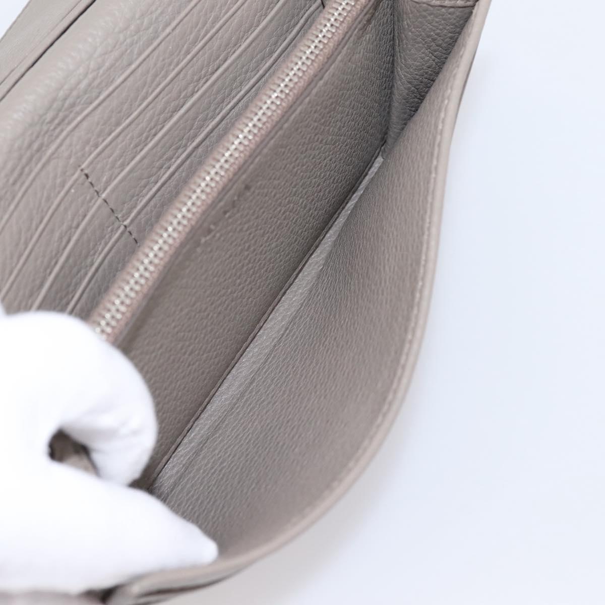 PRADA Long Wallet Leather Beige Silver Auth 203336A