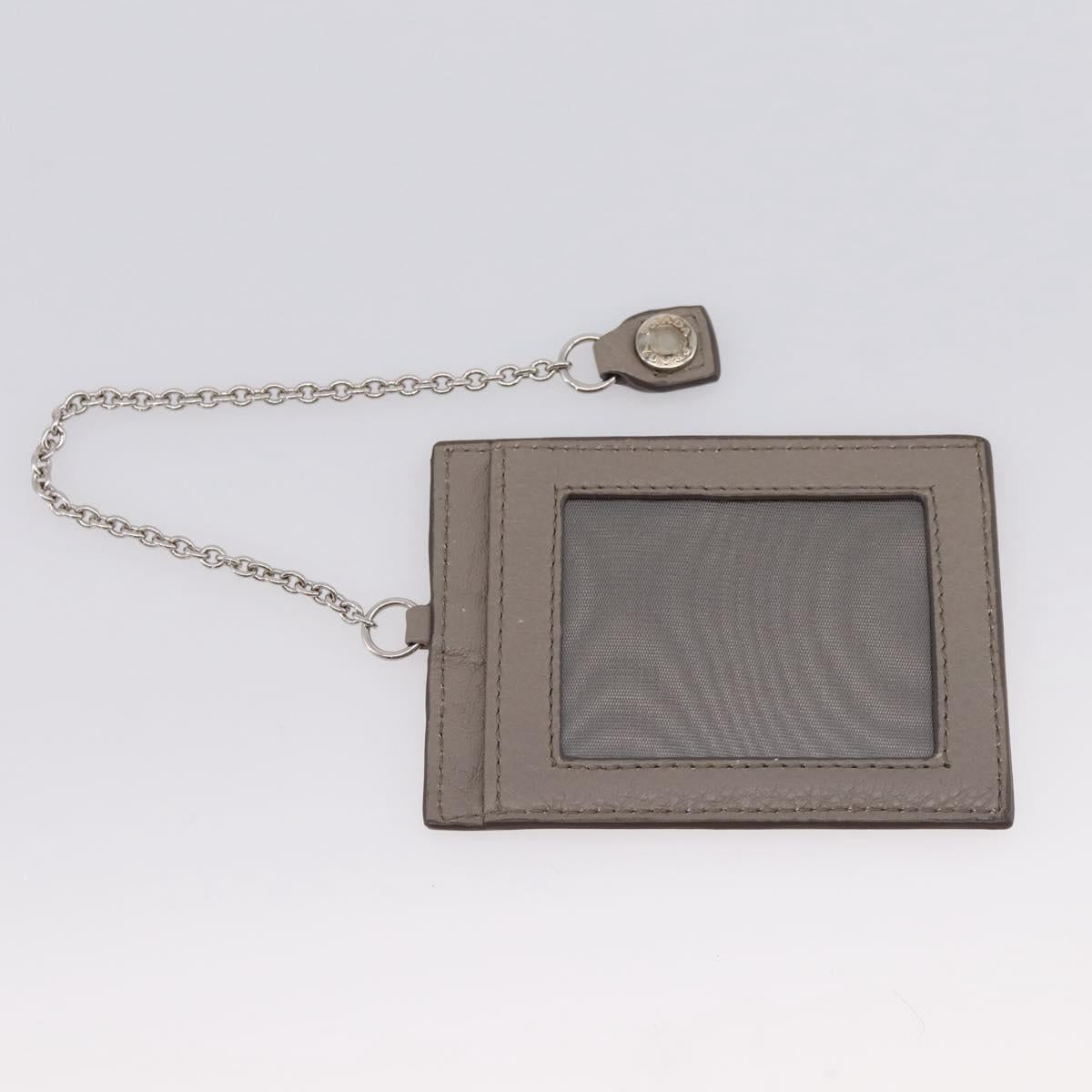 PRADA Long Wallet Leather Beige Silver Auth 203336A