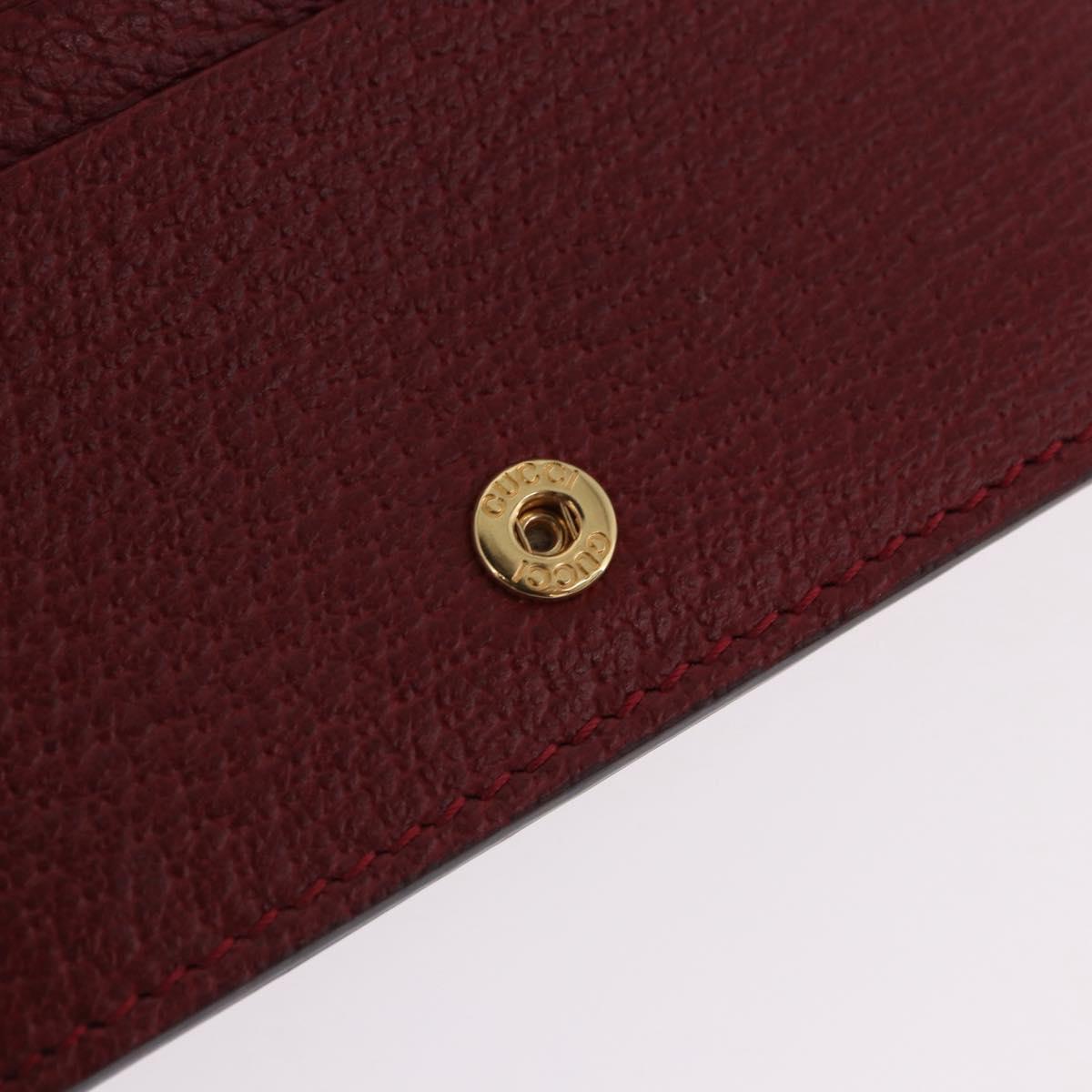 GUCCI Web Sherry Line Trifold Wallet PVC Red Gold 523155 Auth 203338M