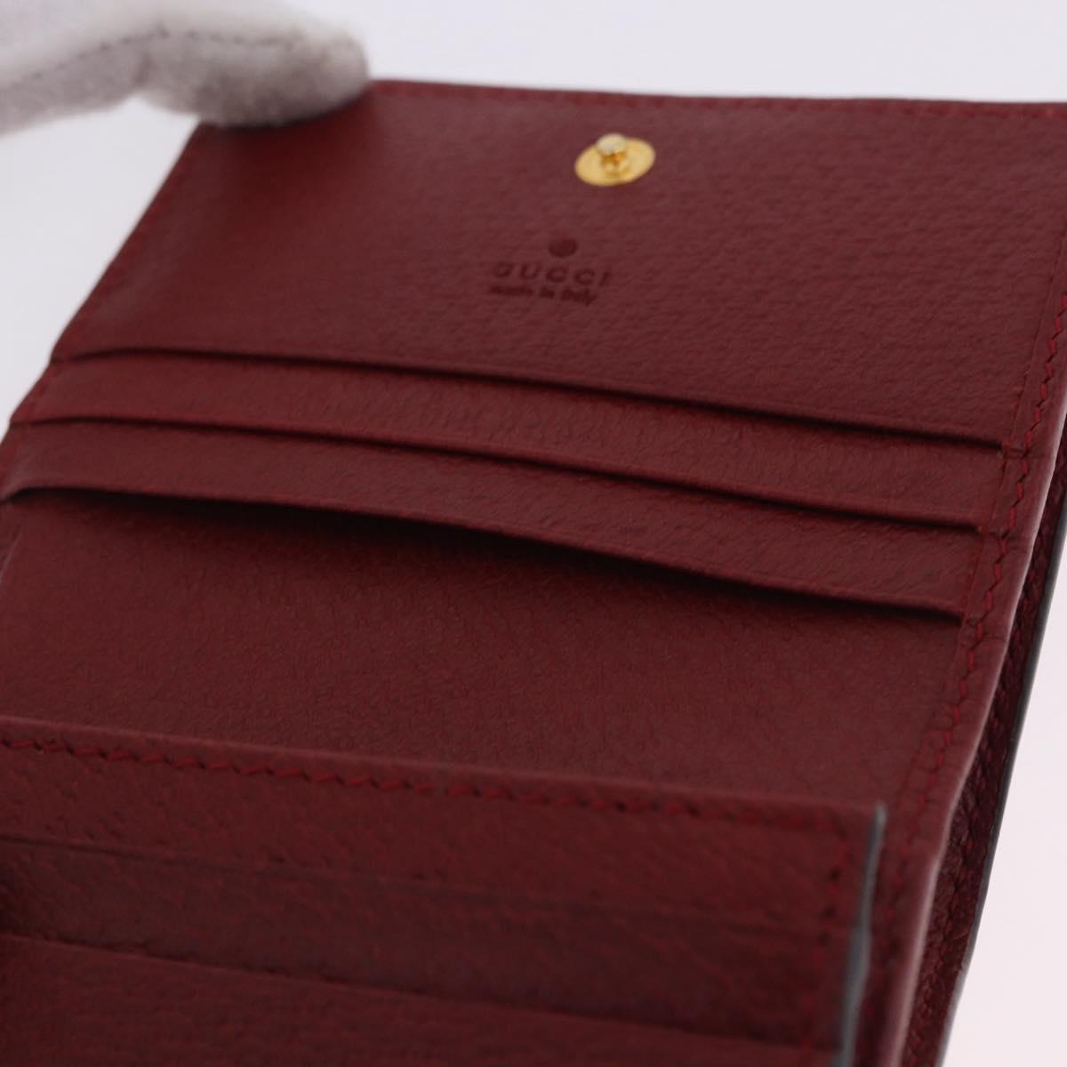 GUCCI Web Sherry Line Trifold Wallet PVC Red Gold 523155 Auth 203338M
