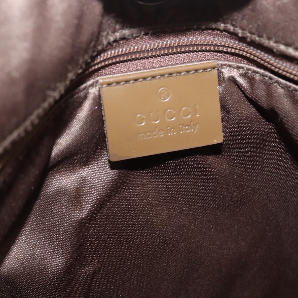 GUCCI Hand Bag Canvas Brown Silver 001 3298 Auth 203341