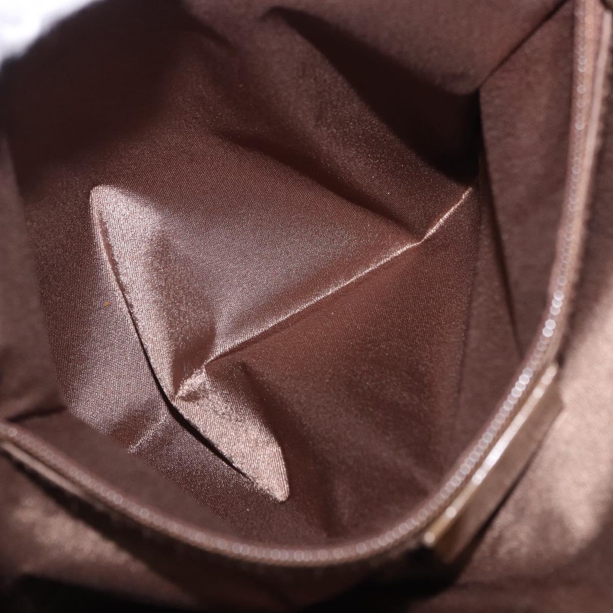 GUCCI Hand Bag Canvas Brown Silver 001 3298 Auth 203341