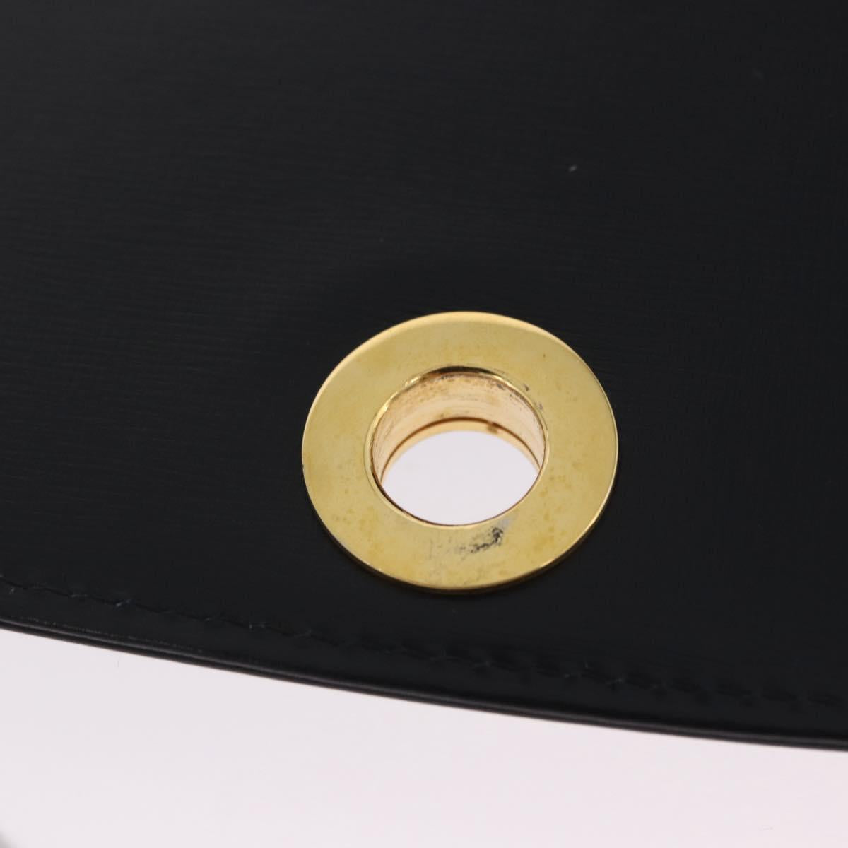 GUCCI Shoulder Bag Leather Black Gold Auth 203346V