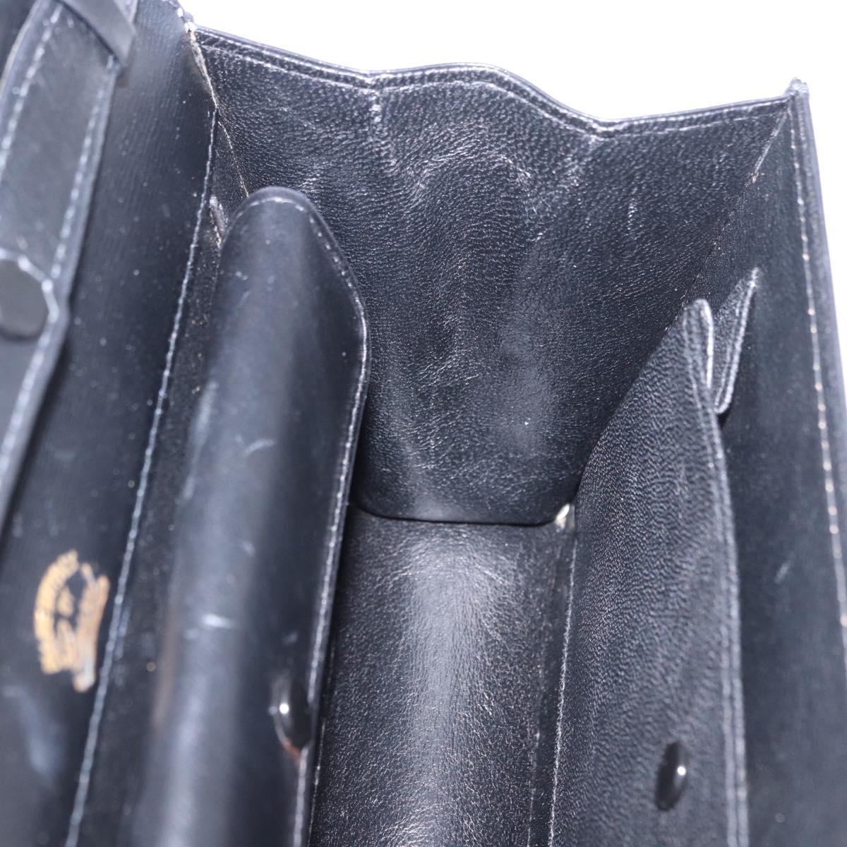 GUCCI Shoulder Bag Leather Black Gold Auth 203346V