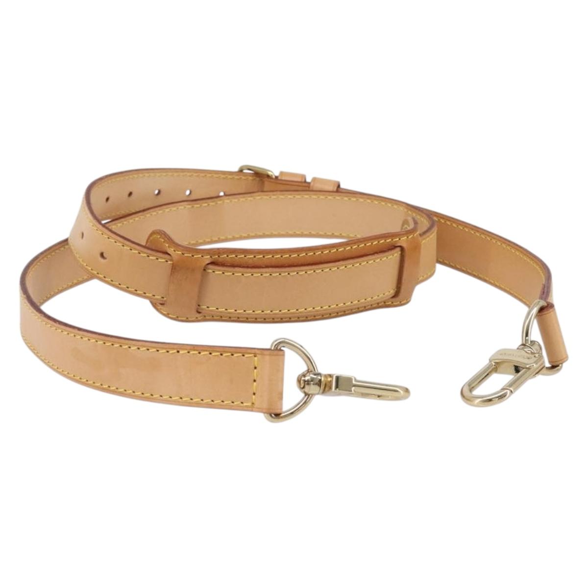 LOUIS VUITTON Adjustable Shoulder Strap Leather 39.8""-47.2"" Beige Auth 203349