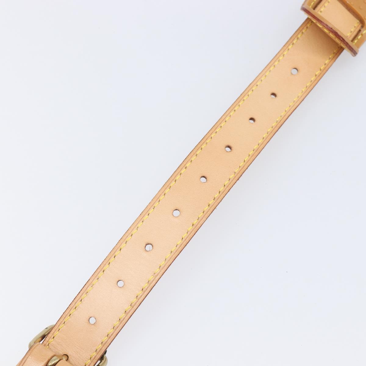 LOUIS VUITTON Adjustable Shoulder Strap Leather 39.8""-47.2"" Beige Auth 203349