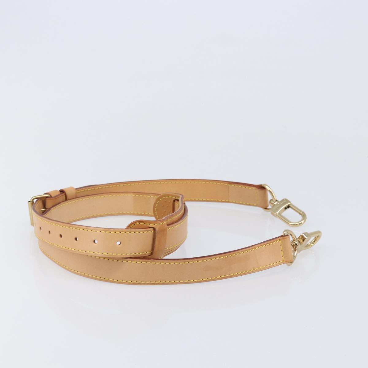 LOUIS VUITTON Adjustable Shoulder Strap Leather 39.8""-47.2"" Beige Auth 203349