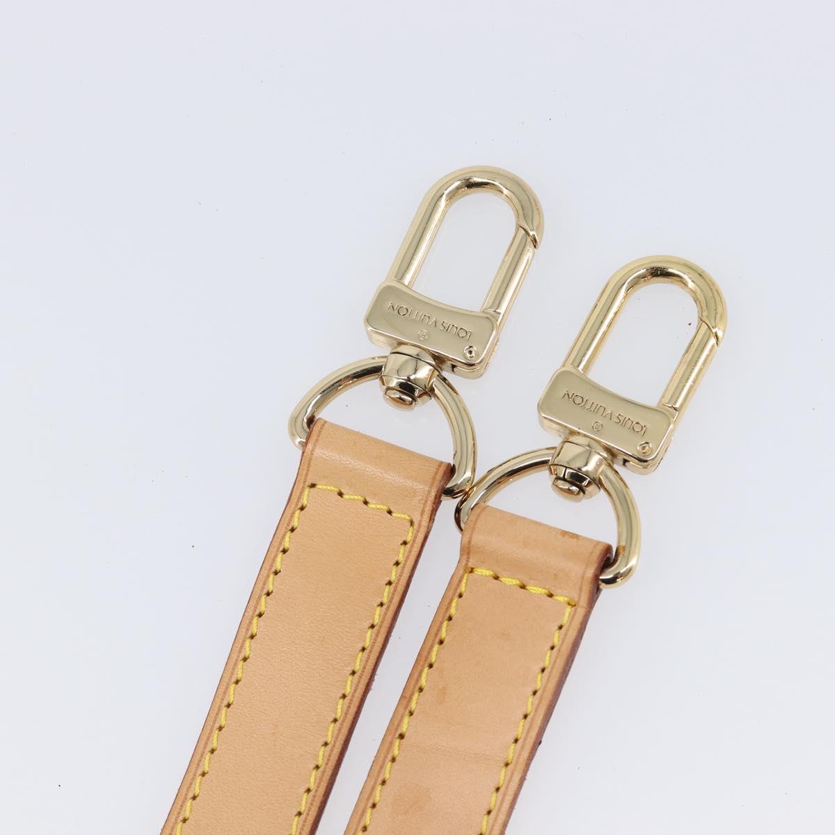 LOUIS VUITTON Adjustable Shoulder Strap Leather 39.8""-47.2"" Beige Auth 203349
