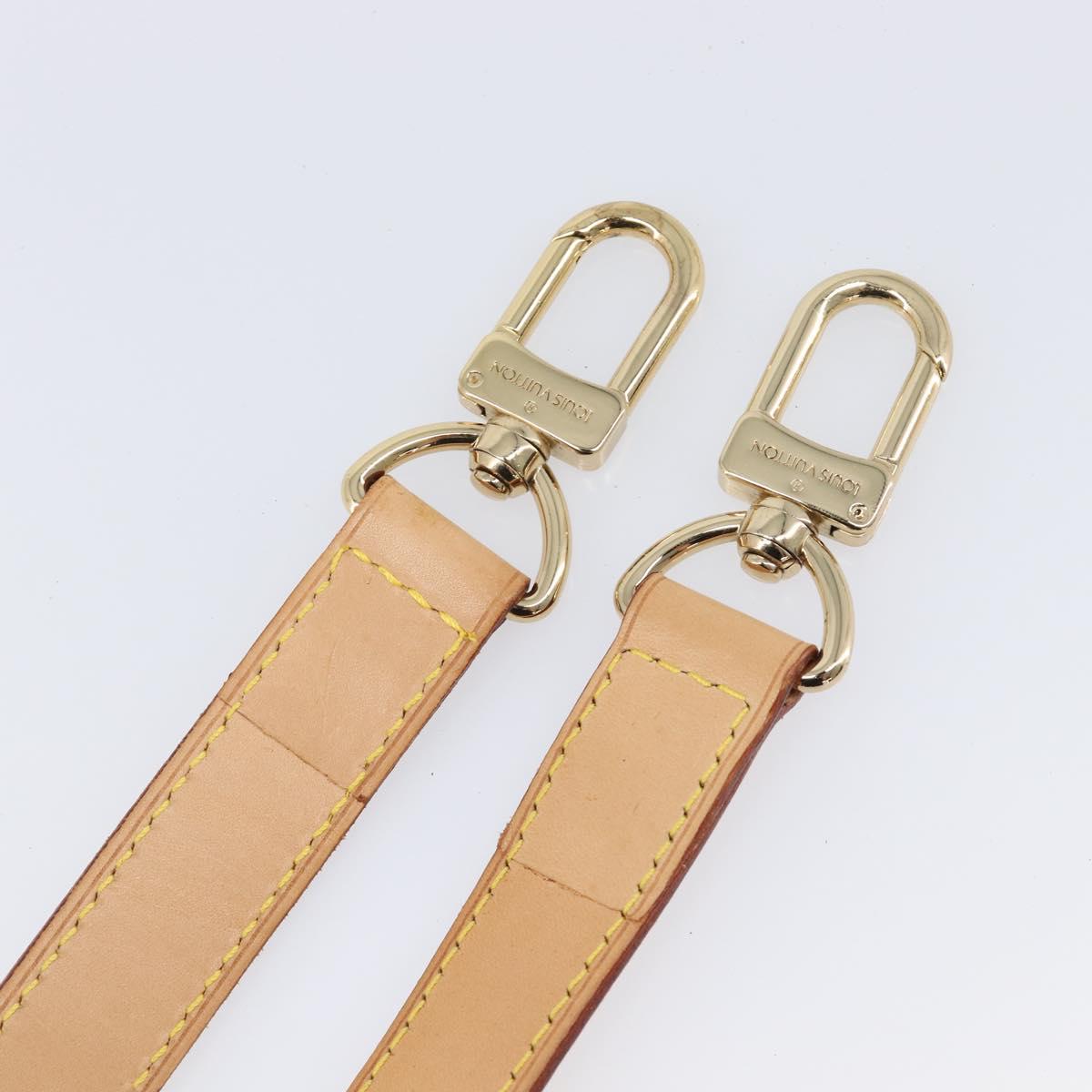 LOUIS VUITTON Adjustable Shoulder Strap Leather 39.8""-47.2"" Beige Auth 203349