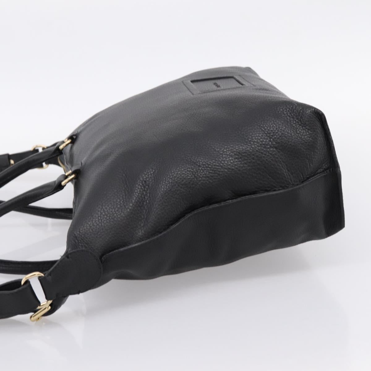 Chloe SeeByChloe Hand Bag Leather 2way Black Gold Tone Auth 203355A