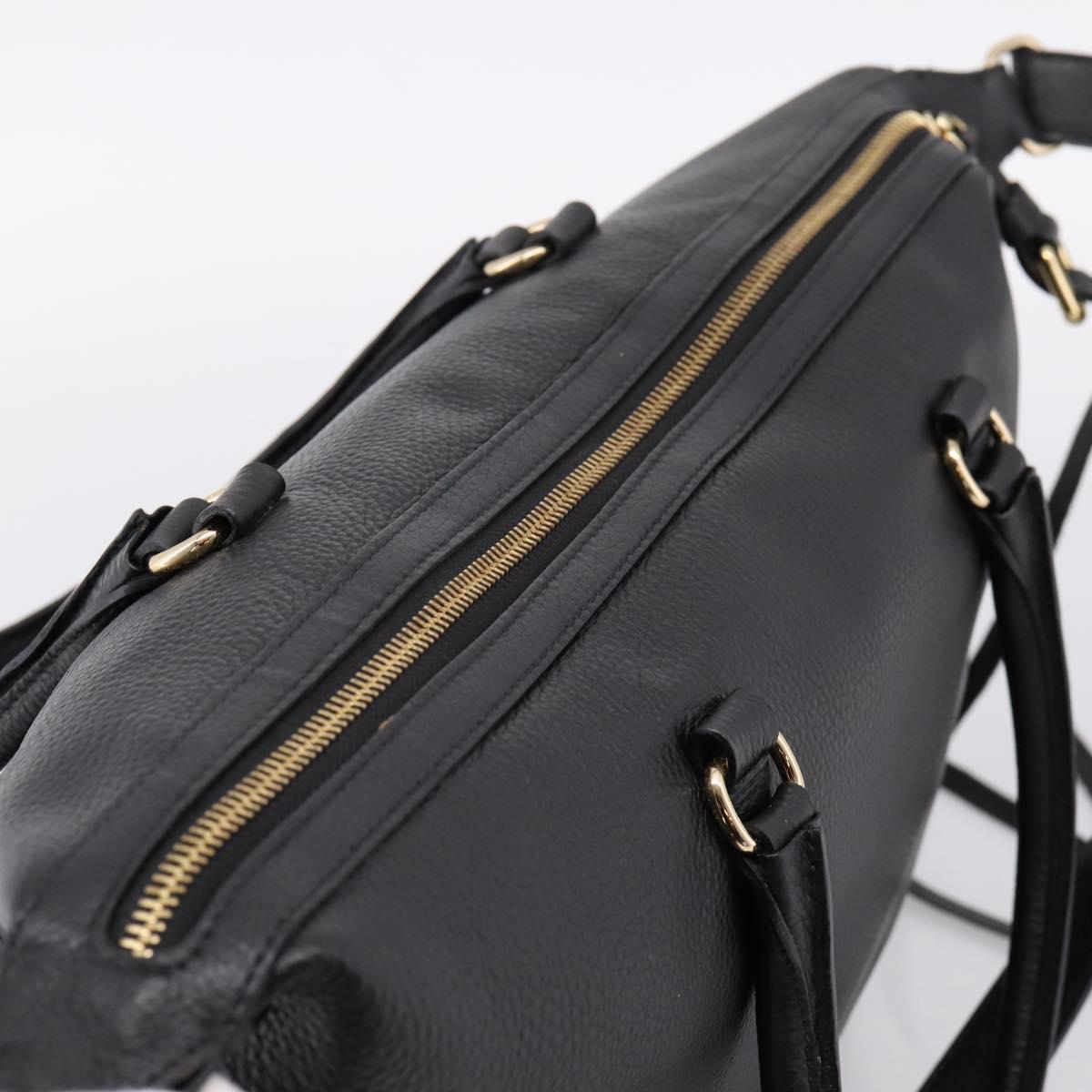Chloe SeeByChloe Hand Bag Leather 2way Black Gold Tone Auth 203355A