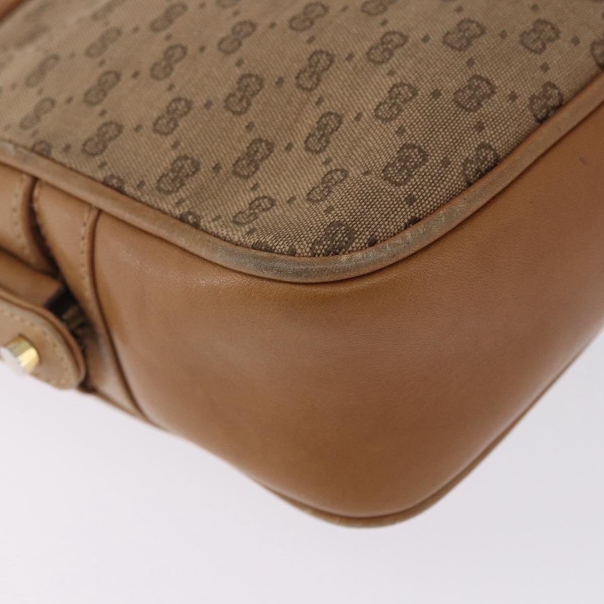 GUCCI Micro GG Canvas Shoulder Bag Beige Gold Tone 001 261 1055 Auth 203357