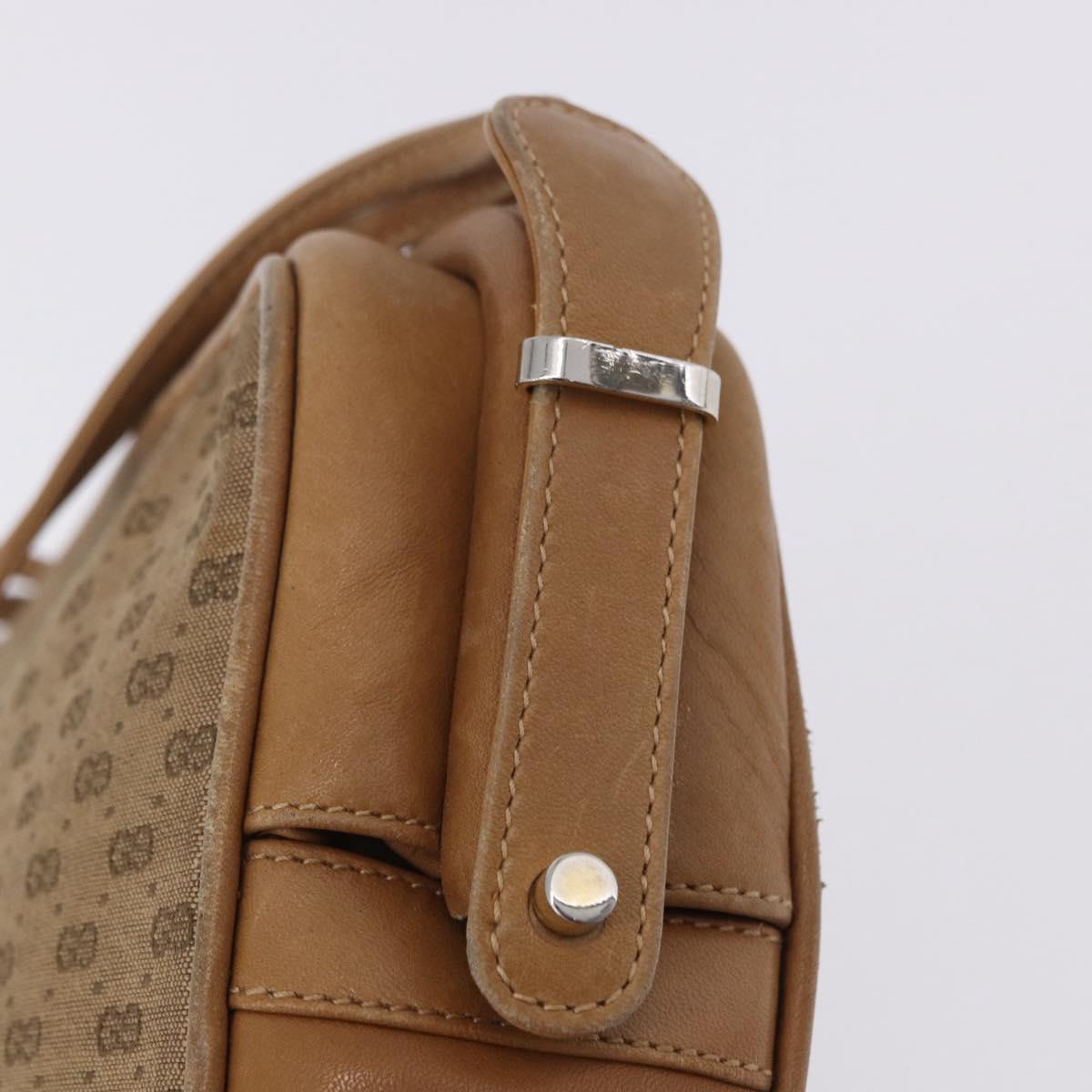 GUCCI Micro GG Canvas Shoulder Bag Beige Gold Tone 001 261 1055 Auth 203357