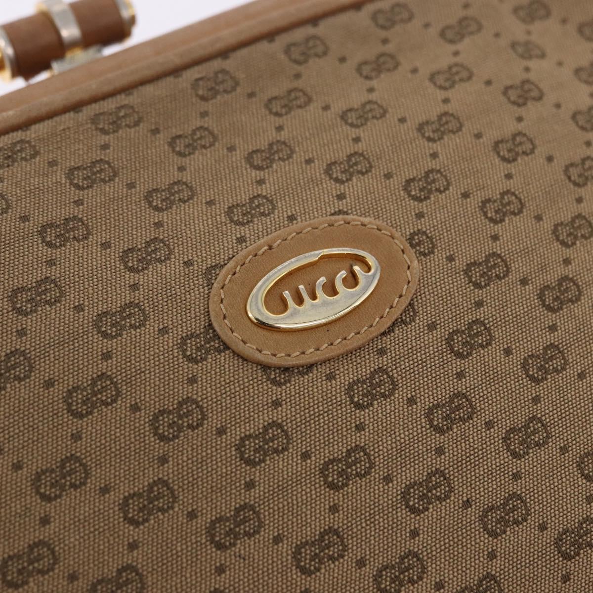 GUCCI Micro GG Canvas Shoulder Bag Beige Gold Tone 001 261 1055 Auth 203357