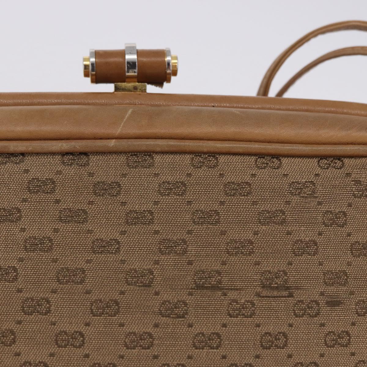 GUCCI Micro GG Canvas Shoulder Bag Beige Gold Tone 001 261 1055 Auth 203357