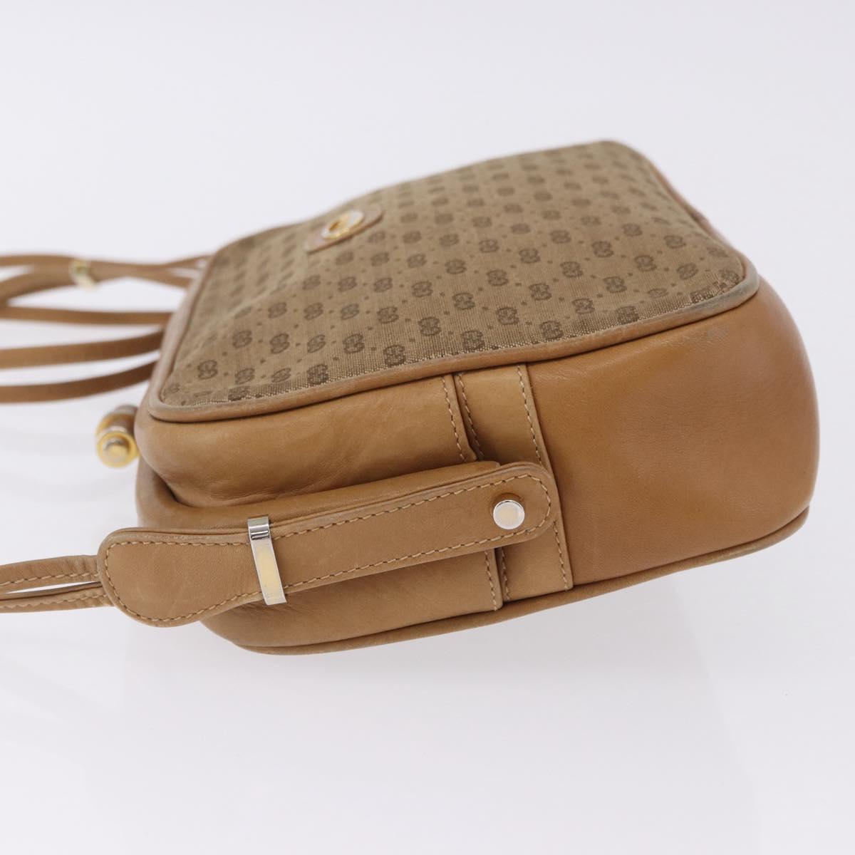GUCCI Micro GG Canvas Shoulder Bag Beige Gold Tone 001 261 1055 Auth 203357