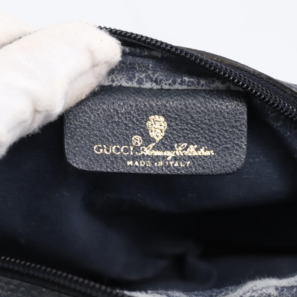 GUCCI GG Supreme Sherry Line Shoulder Bag PVC Navy Gold 116 02 089 Auth 203358