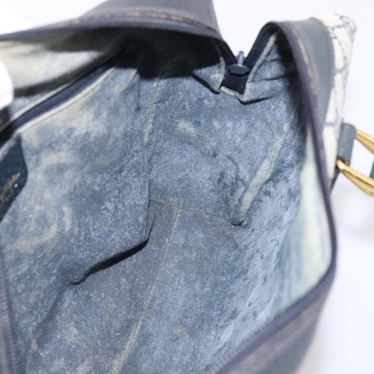 GUCCI GG Supreme Sherry Line Hand Bag PVC Navy Gold Tone 67 02 3839 Auth 203359