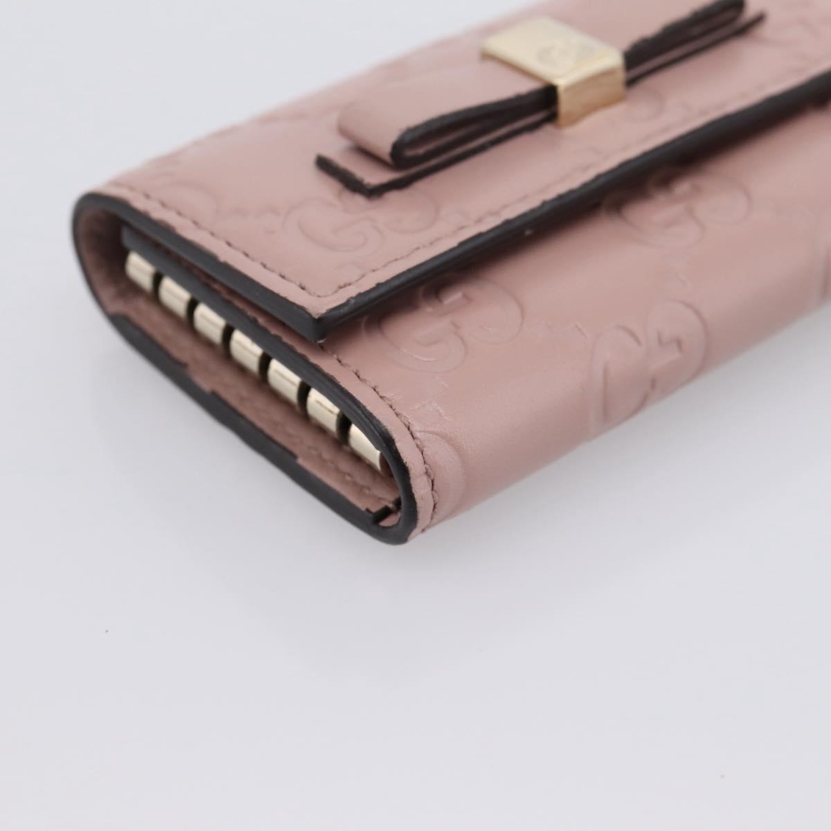 GUCCI GuccissimaGG Key Case Leather Pink Gold Tone 388682 Auth 203365A