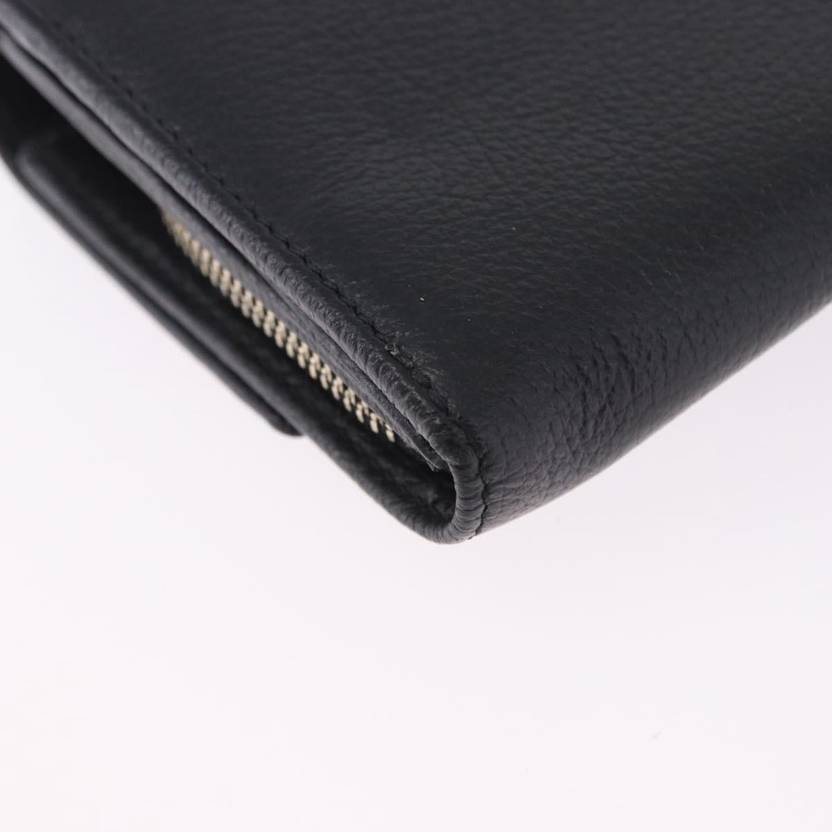 Vivienne Westwood Long Wallet Leather Black Gold Tone Auth 203366A