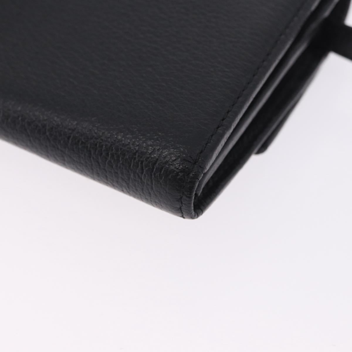 Vivienne Westwood Long Wallet Leather Black Gold Tone Auth 203366A