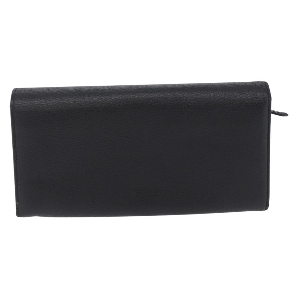 Vivienne Westwood Long Wallet Leather Black Gold Tone Auth 203366A