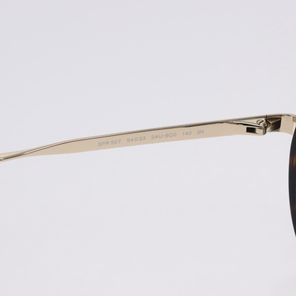 PRADA Sunglasses Metal Brown Gold Tone Auth 203370