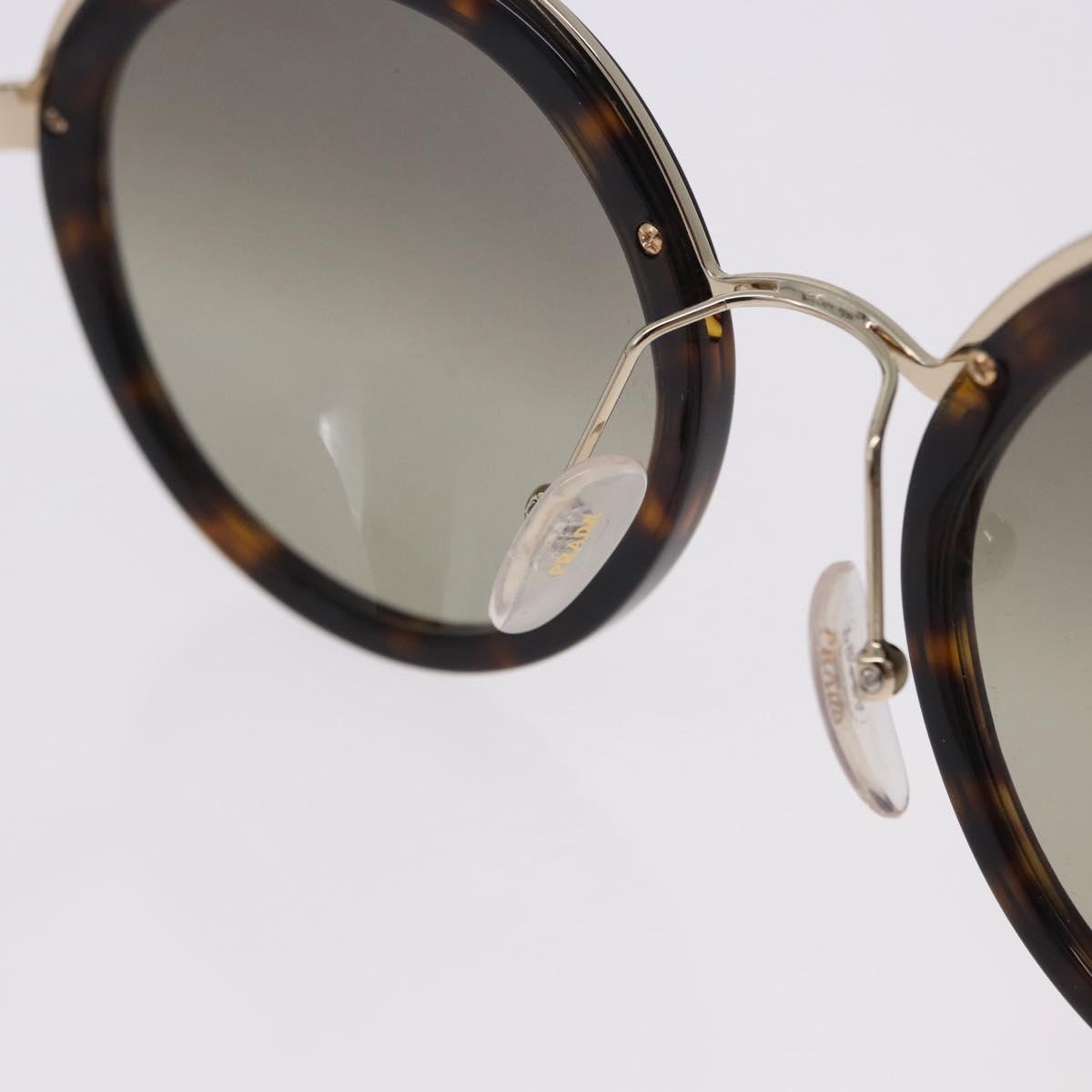 PRADA Sunglasses Metal Brown Gold Tone Auth 203370
