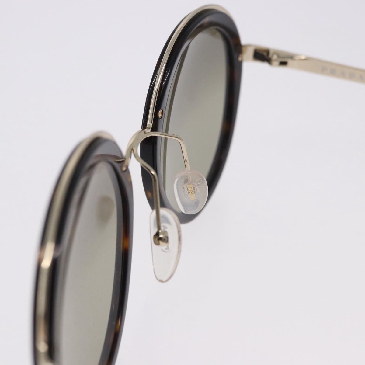 PRADA Sunglasses Metal Brown Gold Tone Auth 203370