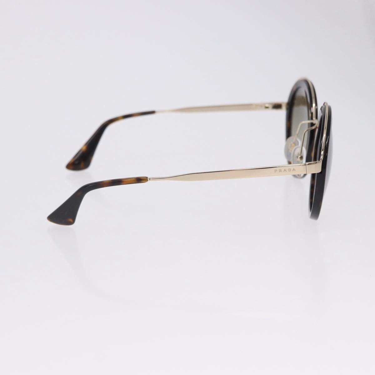PRADA Sunglasses Metal Brown Gold Tone Auth 203370