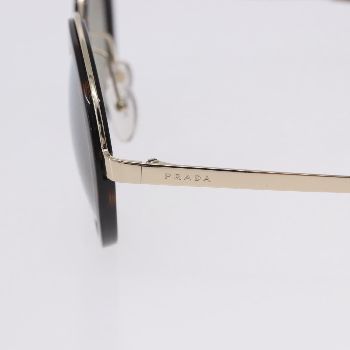 PRADA Sunglasses Metal Brown Gold Tone Auth 203370