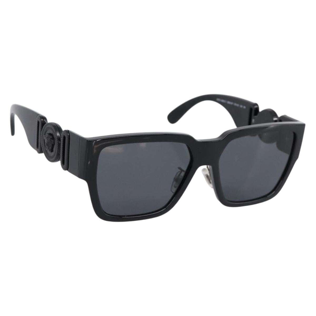 VERSACE Sunglasses Plastic Black Auth 203371M