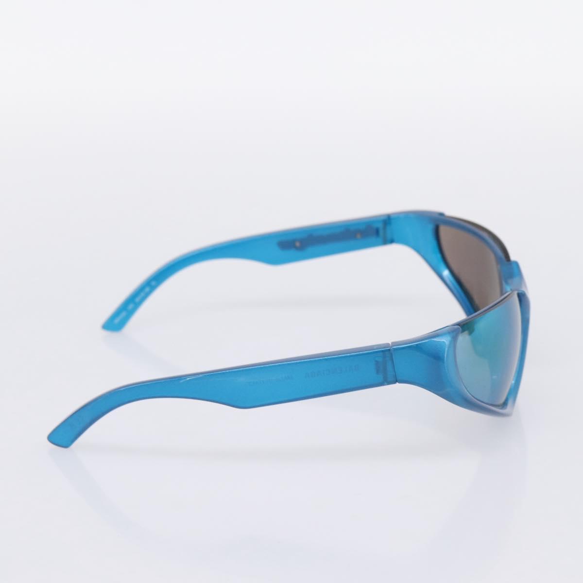 BALENCIAGA Sunglasses Plastic Blue Silver Auth 203373M