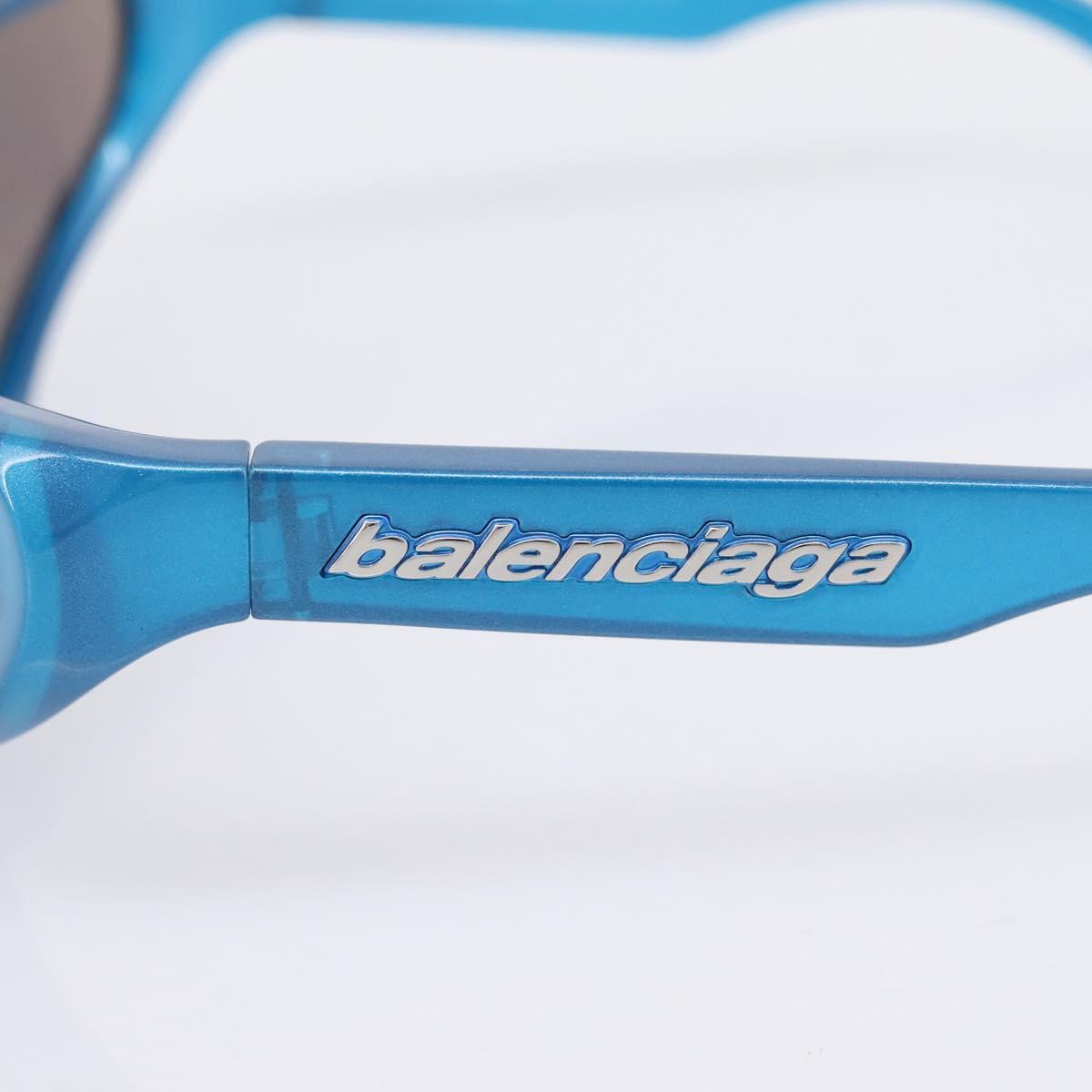 BALENCIAGA Sunglasses Plastic Blue Silver Auth 203373M