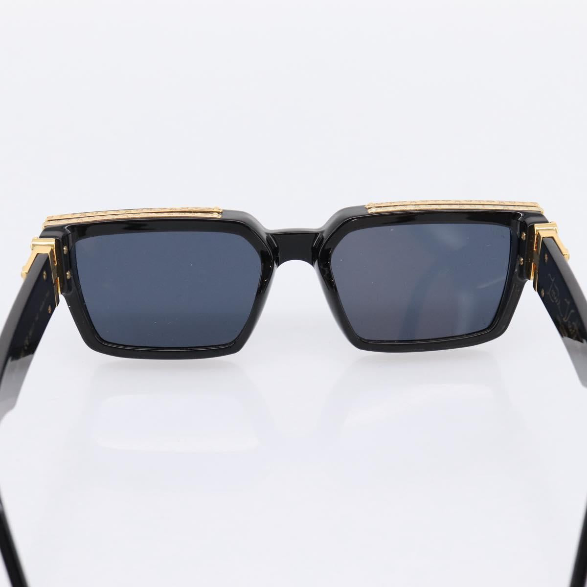 LOUIS VUITTON 1.1 Millionaire Sunglasses Plastic Black Gold Z1165E Auth 203374M
