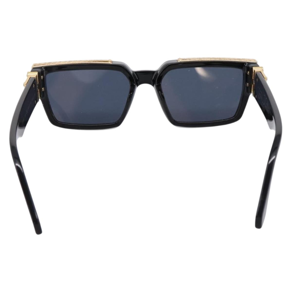 LOUIS VUITTON 1.1 Millionaire Sunglasses Plastic Black Gold Z1165E Auth 203374M