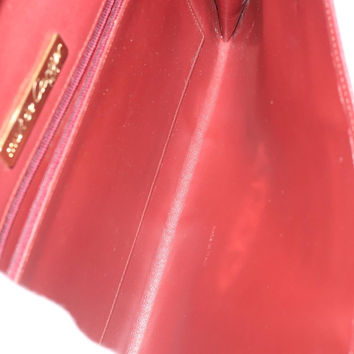CARTIER Must Line Shoulder Bag Leather 3 Set Bordeaux Gold Auth 203375