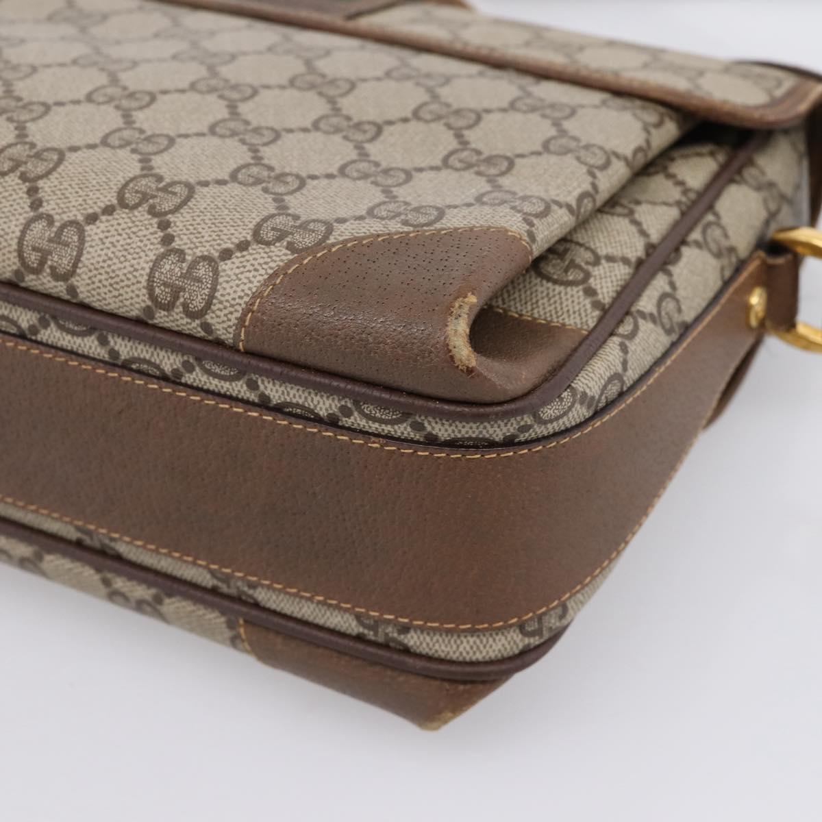 GUCCI GG Supreme Web Sherry Line Shoulder Bag PVC Beige 001 116 0844 Auth 203377