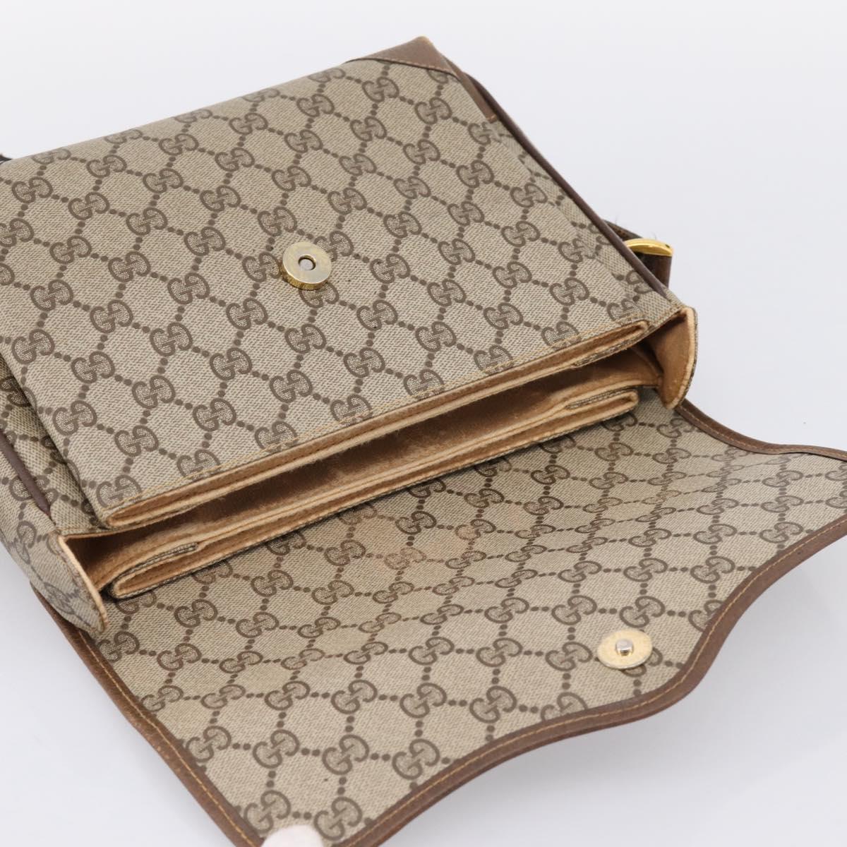 GUCCI GG Supreme Web Sherry Line Shoulder Bag PVC Beige 001 116 0844 Auth 203377
