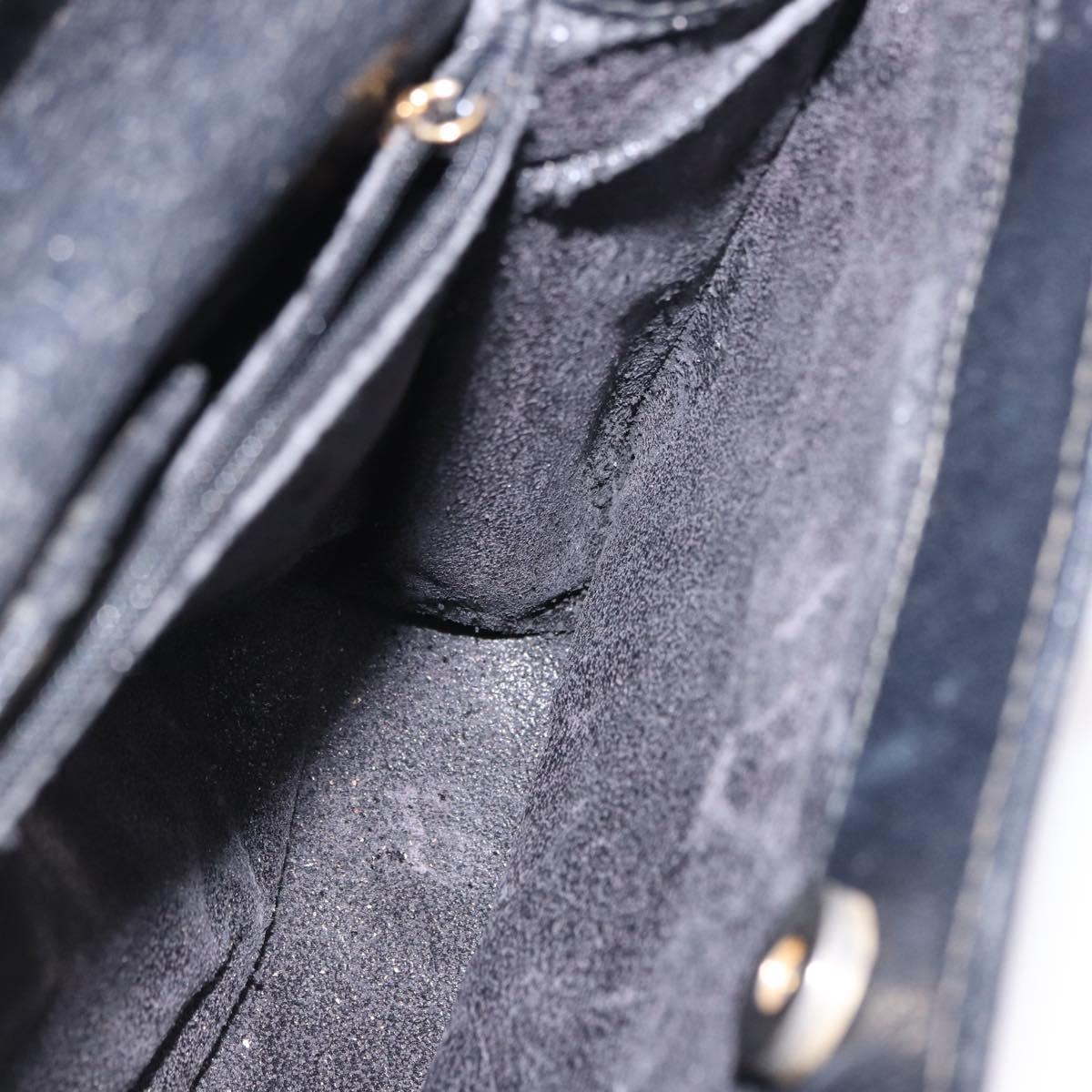 GUCCI Bamboo Hand Bag Leather Black Gold Tone 002 123 0260 Auth 203378