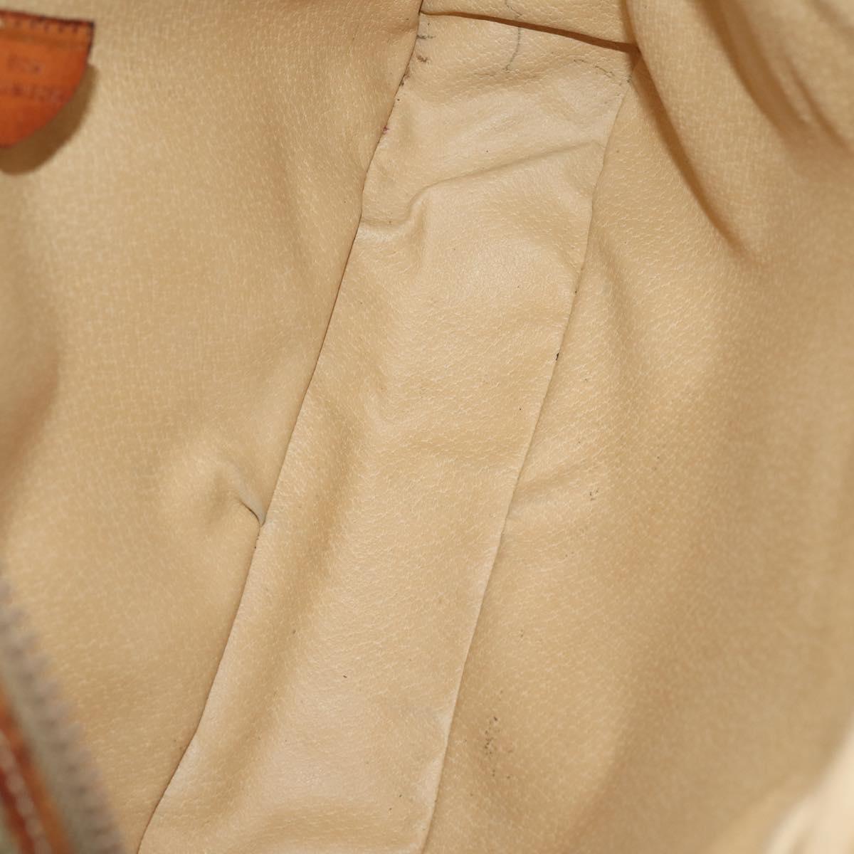CELINE Macadam Canvas Shoulder Bag PVC Leather 3 Set Brown Beige Auth 203379