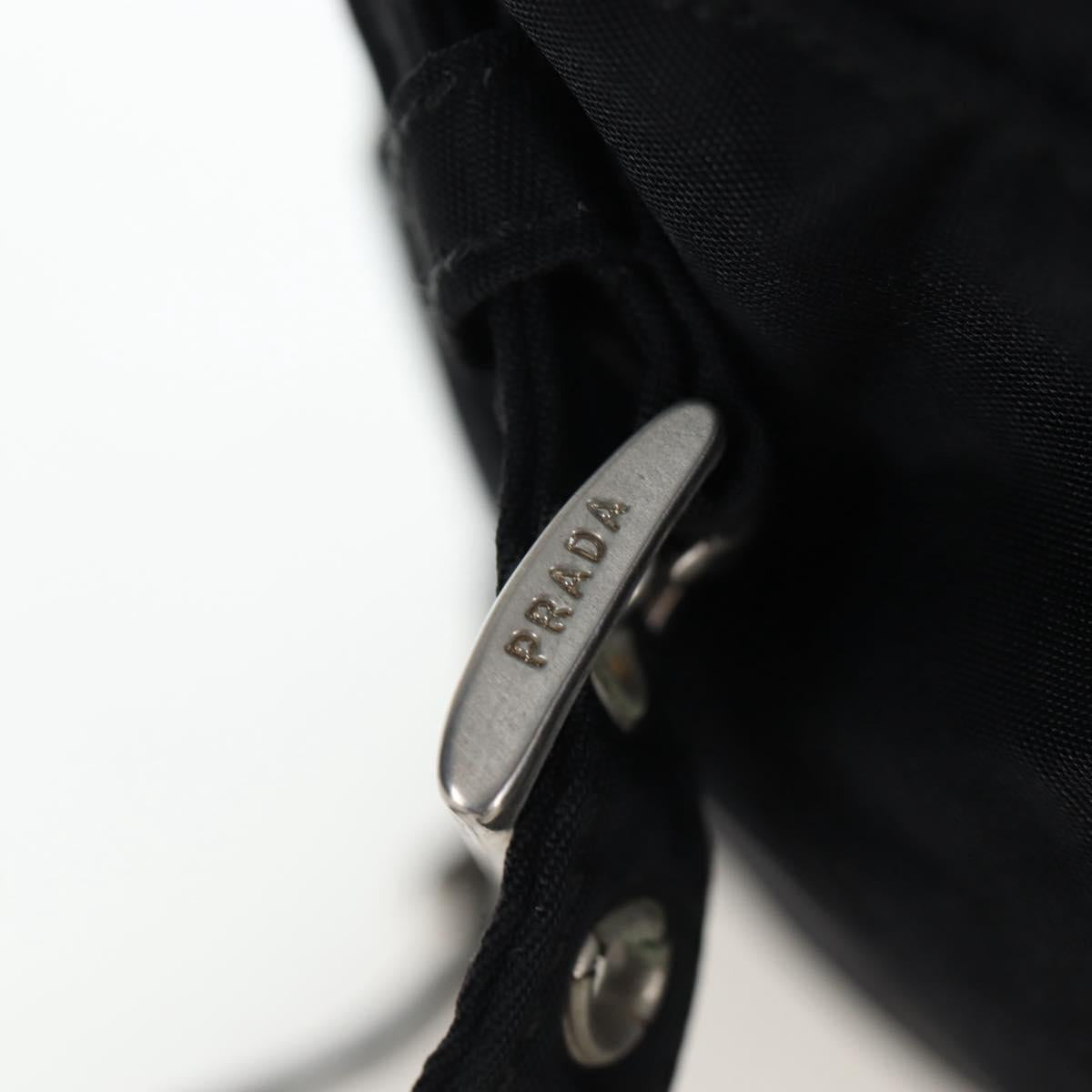 PRADA Backpack Nylon Black Silver Auth 203389A