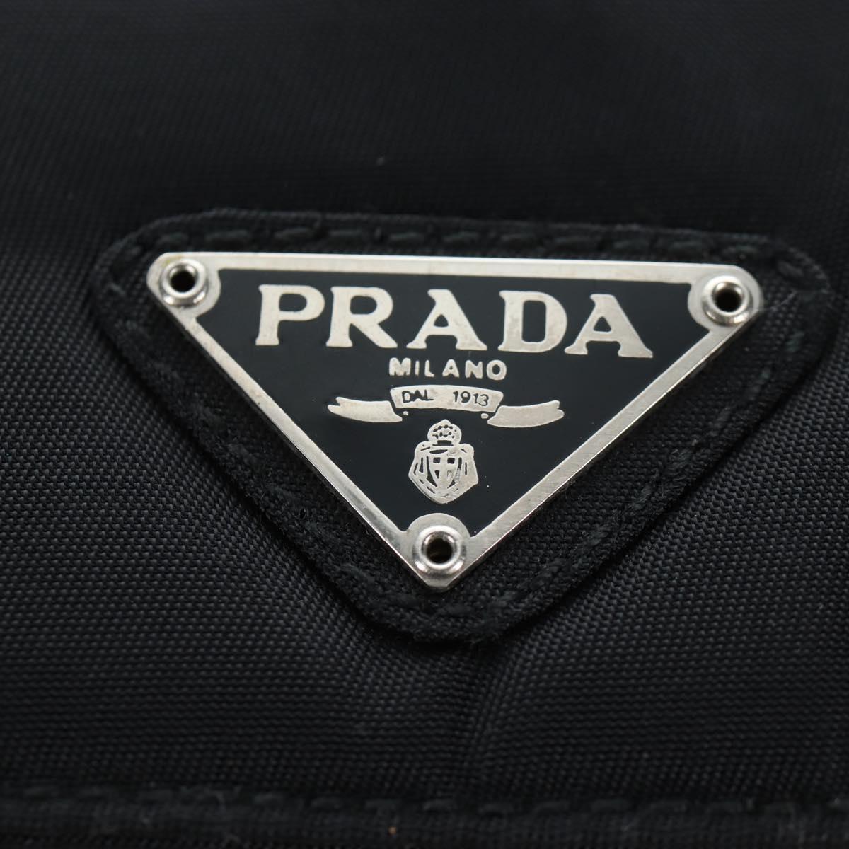 PRADA Backpack Nylon Black Silver Auth 203389A