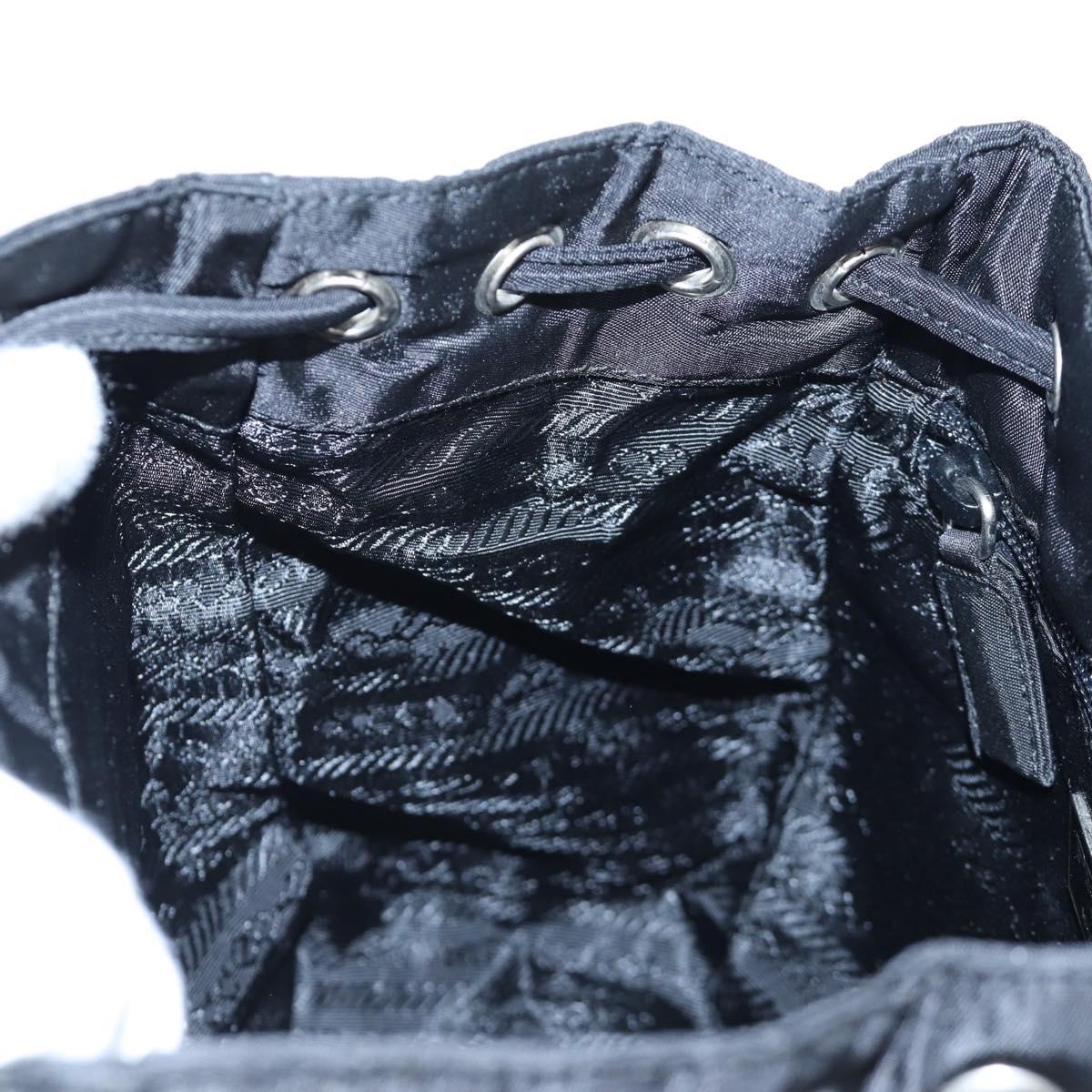 PRADA Backpack Nylon Black Silver Auth 203389A