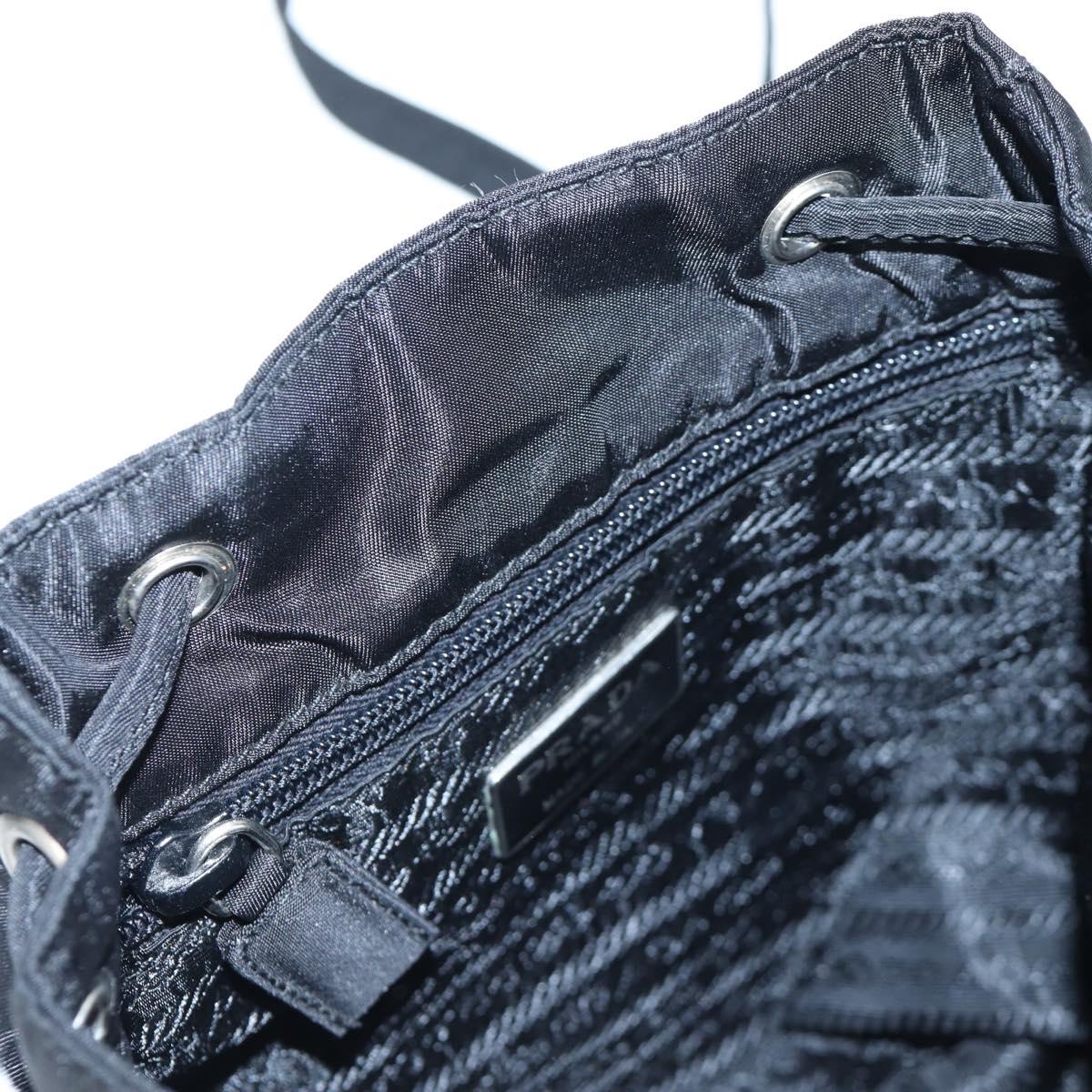 PRADA Backpack Nylon Black Silver Auth 203389A