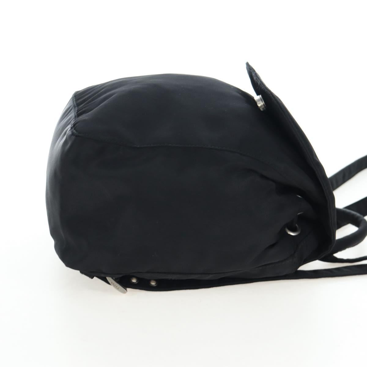 PRADA Backpack Nylon Black Silver Auth 203389A