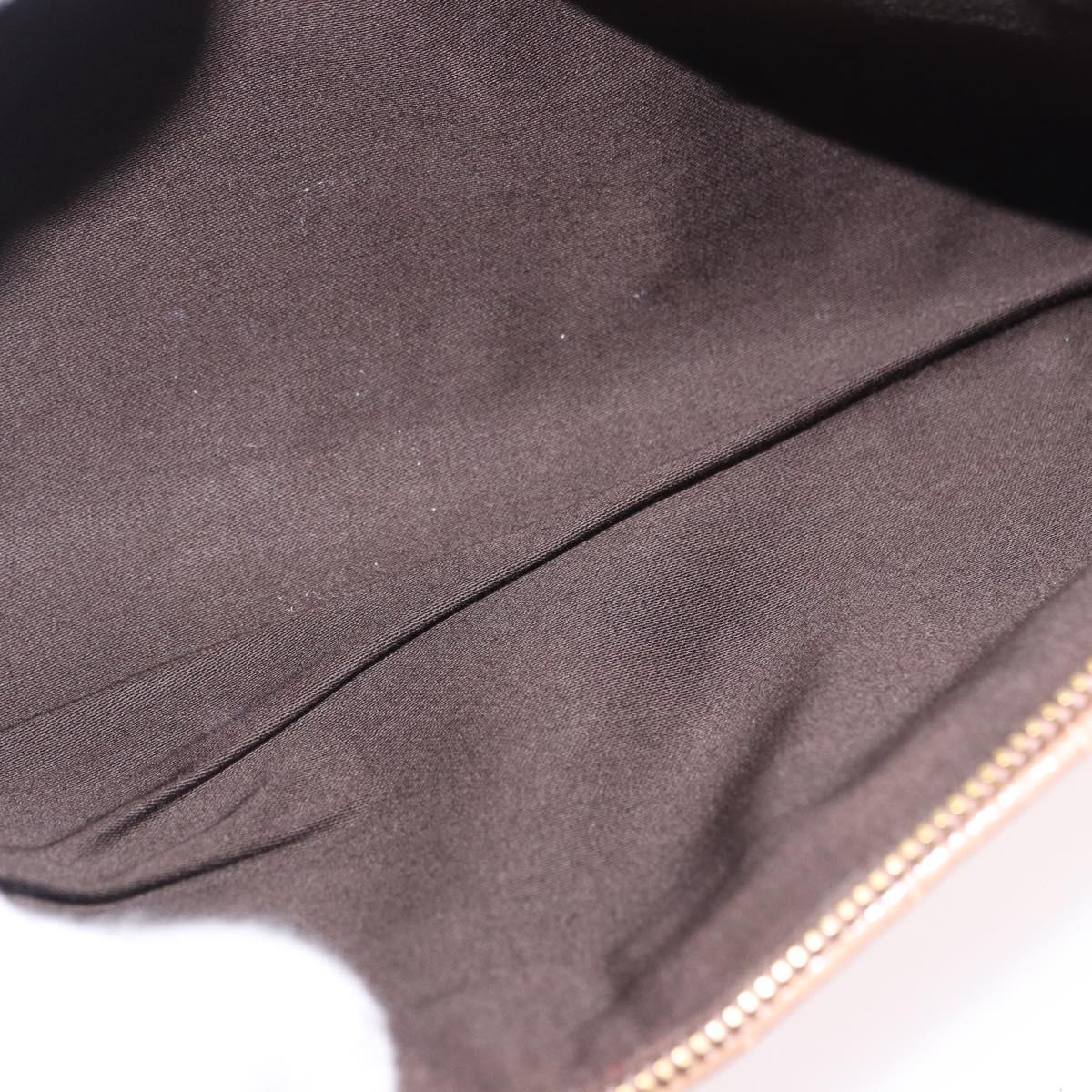 Miu Miu Clutch Bag Leather Beige Gold Auth 203407A