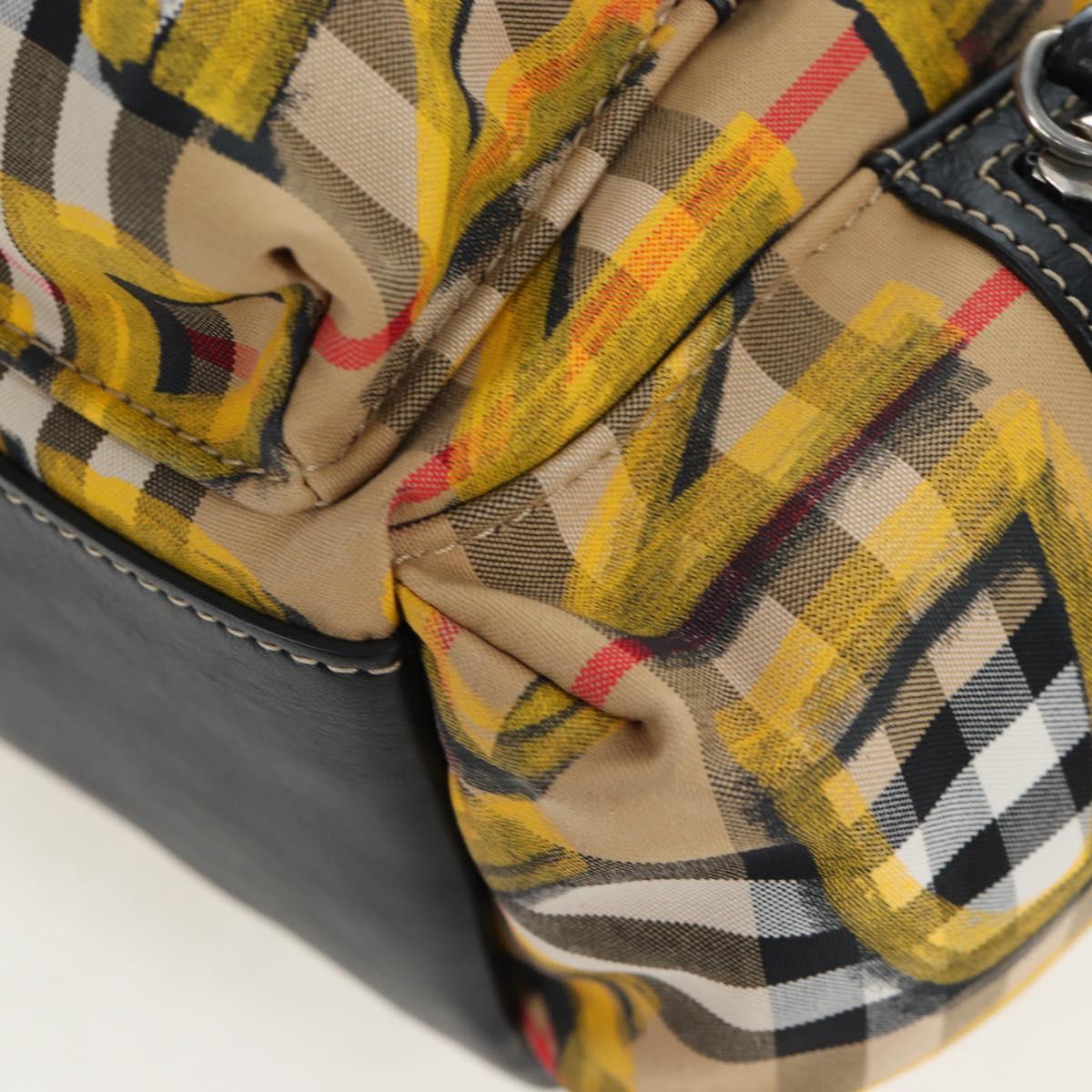 BURBERRY Nova Check Graffiti Backpack Canvas Beige Silver Auth 203410M